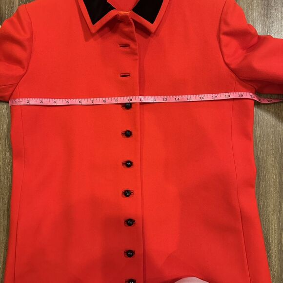 Vintage David Hayes Red Wool Dress Overcoat Buttons Lined Size 10 Made In USA - Picture 5 of 11